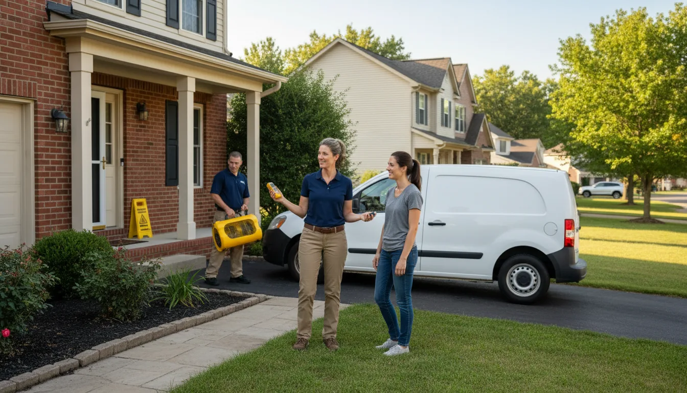 Residential water damage restoration in Flat Rock, IN